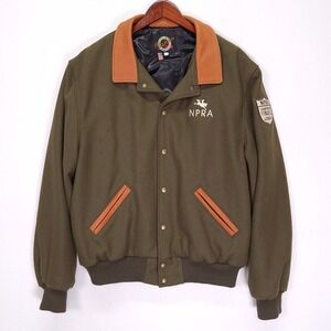 Dehen Jacket Varsity Club NPRA Rodeo Championship Wool Leather XL USA Vintage